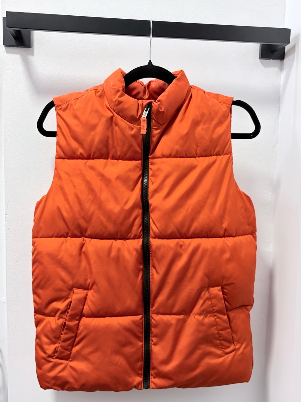 Old Navy Orange Puffer Vest - Sleeveless Zip-Up
